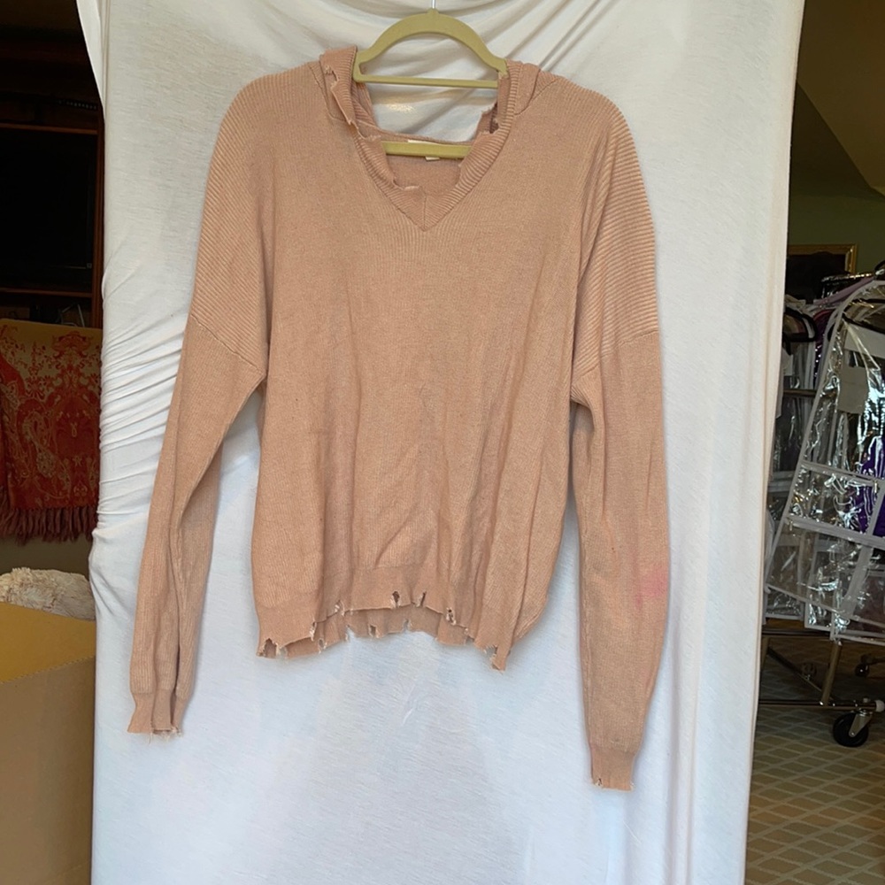 Honey Punch Pink Hooded Sweater Size Small